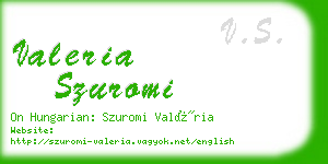 valeria szuromi business card